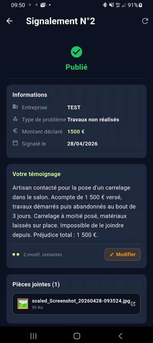 Recherche VigiArtisan