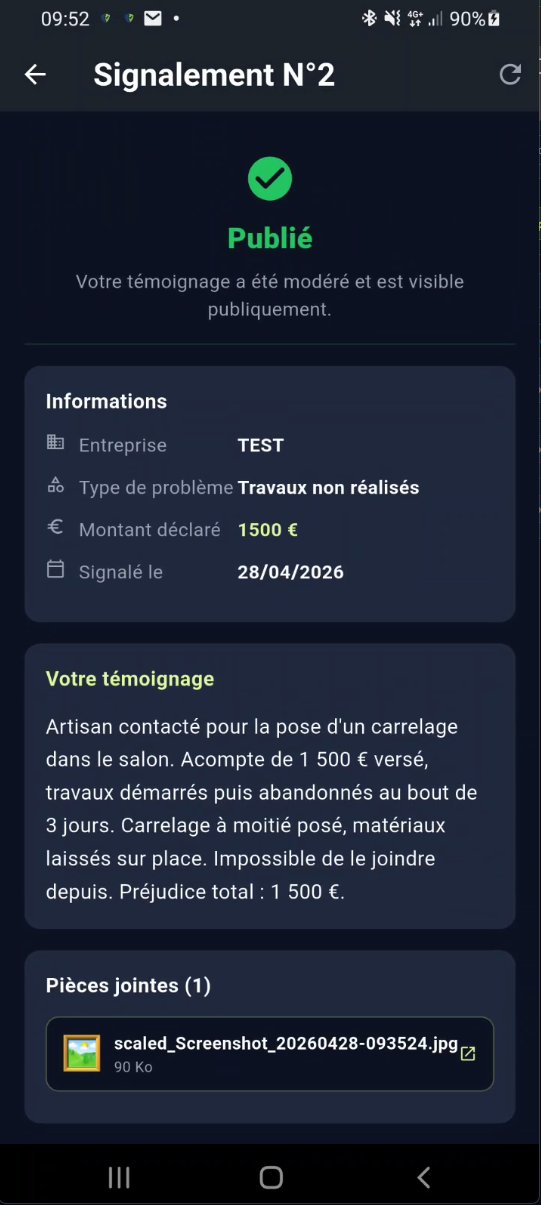 Témoignages vérifiés
